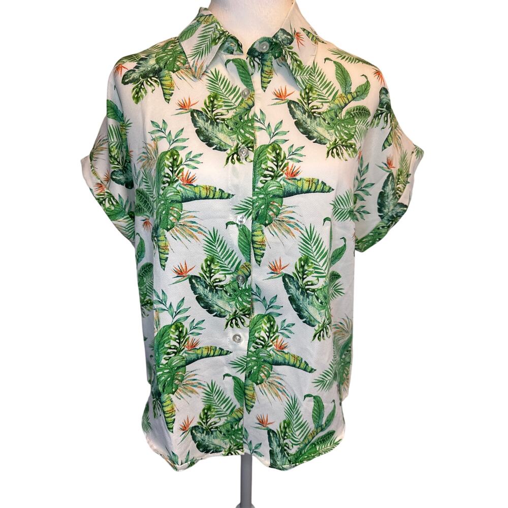 Jon & Anna Contemporary size MEDIUM tropical button up Hawaiian foliage plant